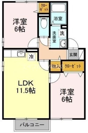 シャトルミヤケ　Ｈ棟の物件間取画像